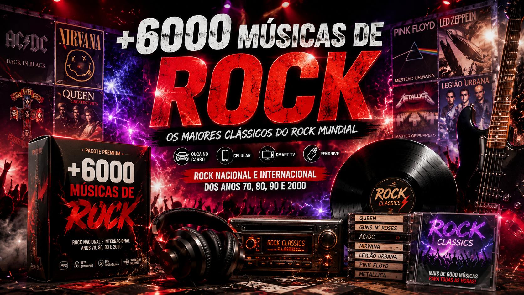 Pacote com +6000 Músicas de Rock